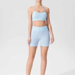 Conjunto de pantalones de yoga sin costuras y top corto