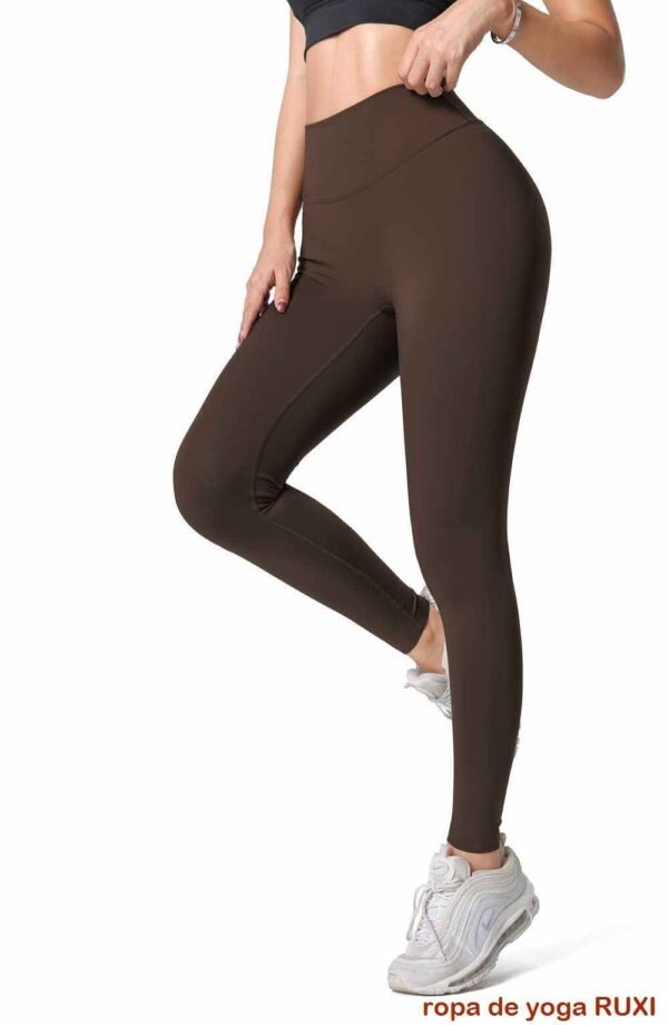 Leggings de cintura alta con pliegues en color rosa RUXI