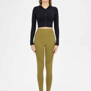 Leggings de yoga de cintura alta de color gris claro RUXI