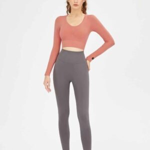 Leggings de yoga morado oscuro para mujer RUXI mx975