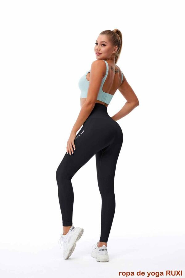Leggings deportivos negros de cintura alta para mujer