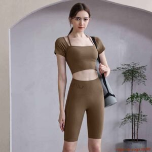 Pantalones cortos morados de cintura alta para mujer RUXI