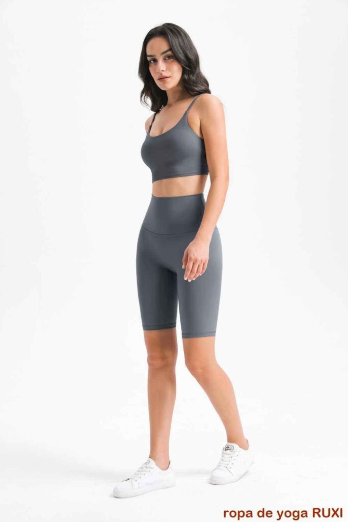 Pantalones cortos negros para correr para mujer RUXI