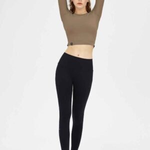 Pantalones de yoga con parte superior enrollable RUXI