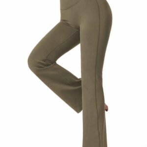 Pantalones de yoga elásticos con cintura en V para mujer