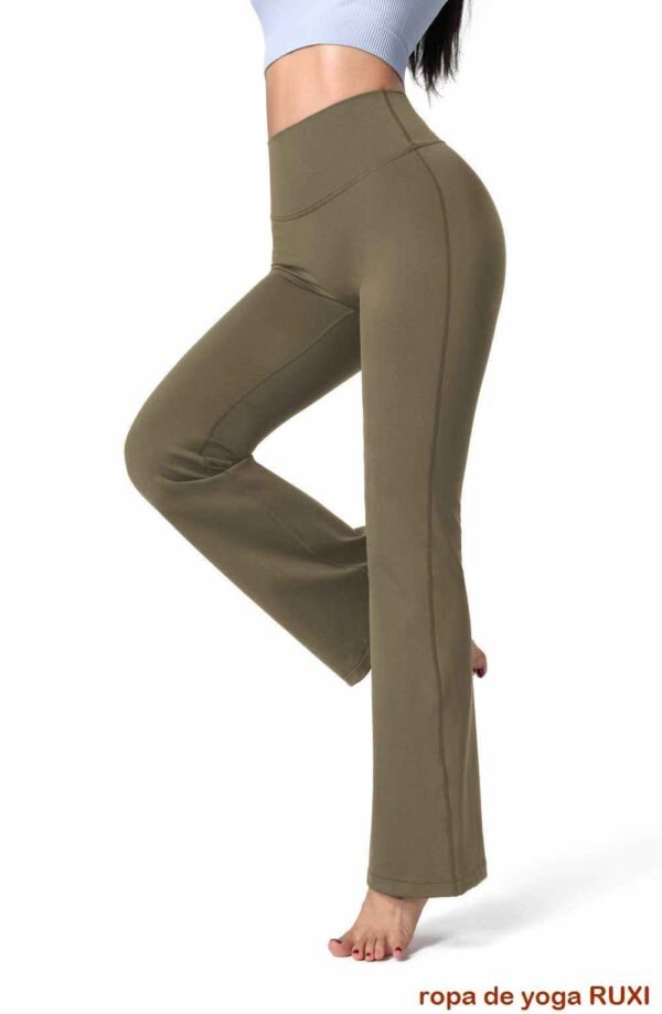 Pantalones de yoga elásticos con cintura en V para mujer